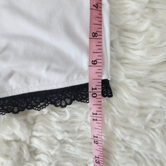 Charlotte Russe crop spaghetti straps lace trim cami tops. Pink-Black-Wh… - Picture 7 of 9